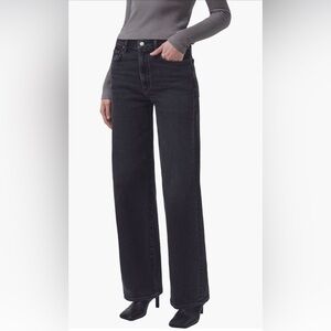 Agolde Black Jeans Harper Wide Leg Jeans color black (hush)